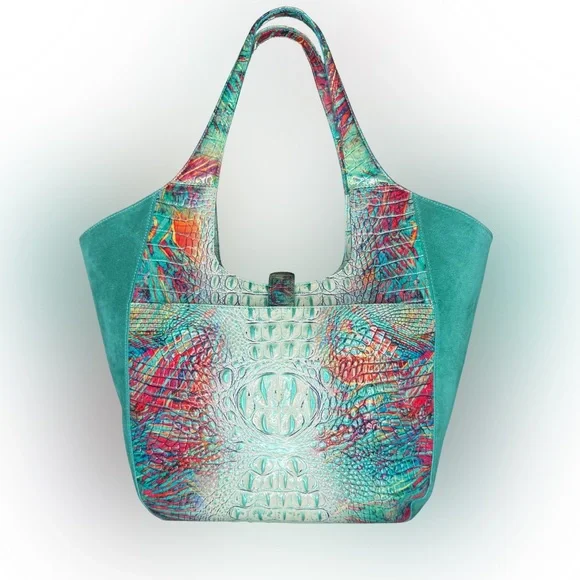 Brahmin Dream Quantum Carla Colorful Tote Bag - Picture 2 of 10